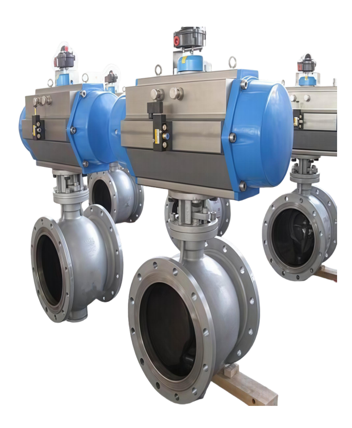 Pneumatic V-type regulating ball valve.png